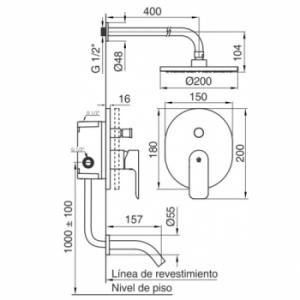 COTY 0106/D9-CR JGO MONO BAÑERA FVA
