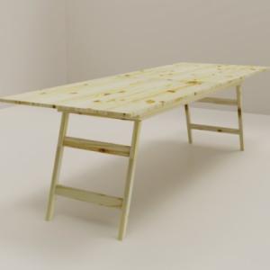 MESA PINO INTERIOR PATAS REBATIBLE 2MT